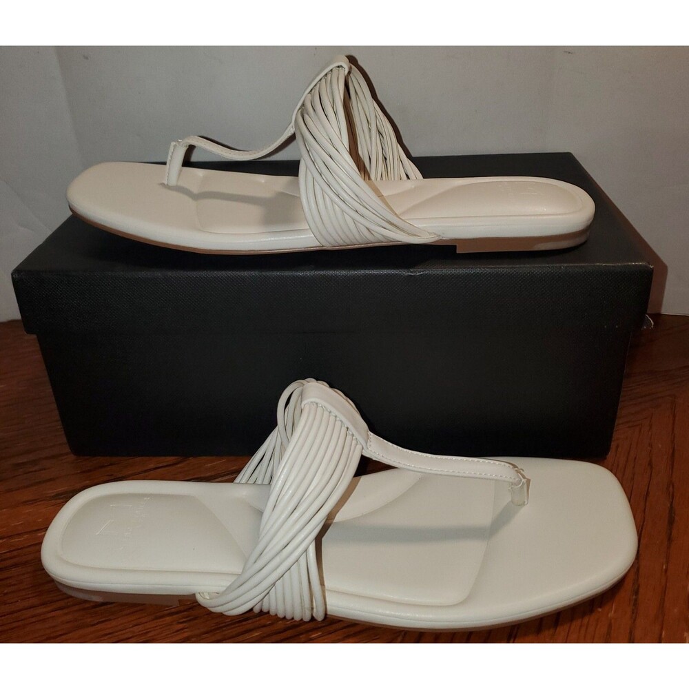 Marc Fisher Womens Tanya Faux Leather Strappy Thong Sandals Shoes Size 9